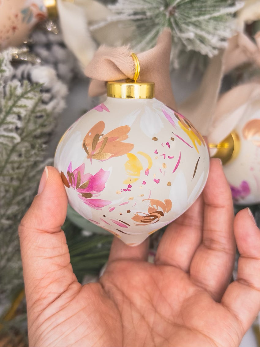 White Hand painted ornaments
