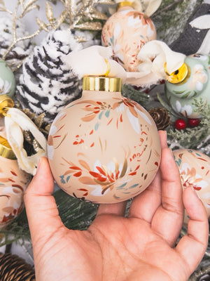 Peach Hand painted ornaments