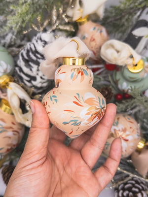 Peach Hand painted ornaments