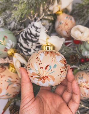 Peach Hand painted ornaments
