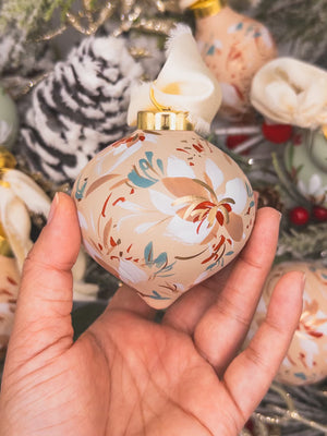 Peach Hand painted ornaments
