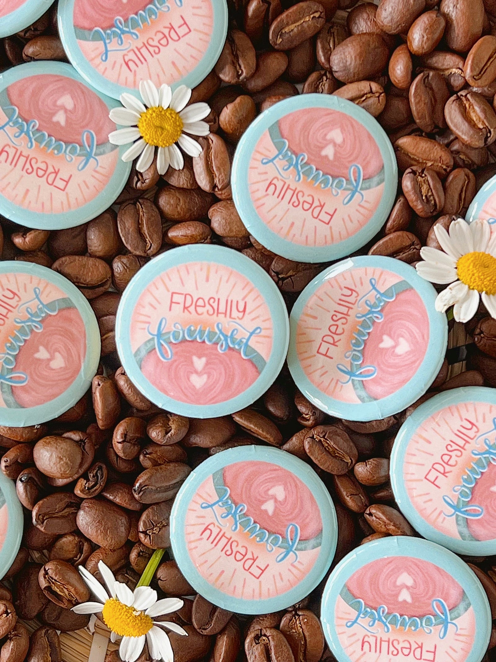 Freshly focused button pin